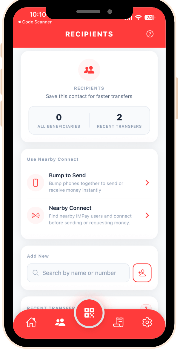 Nearby Connect discovery screen