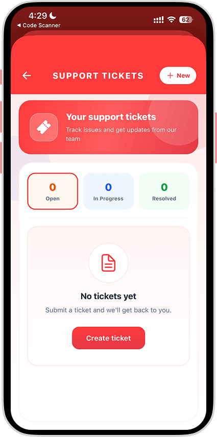 Submit Ticket screen 3
