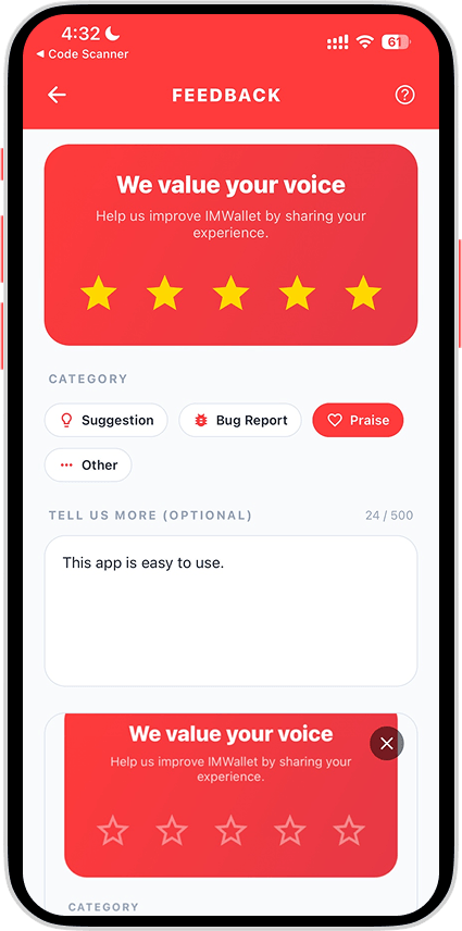 Feedback screen 1