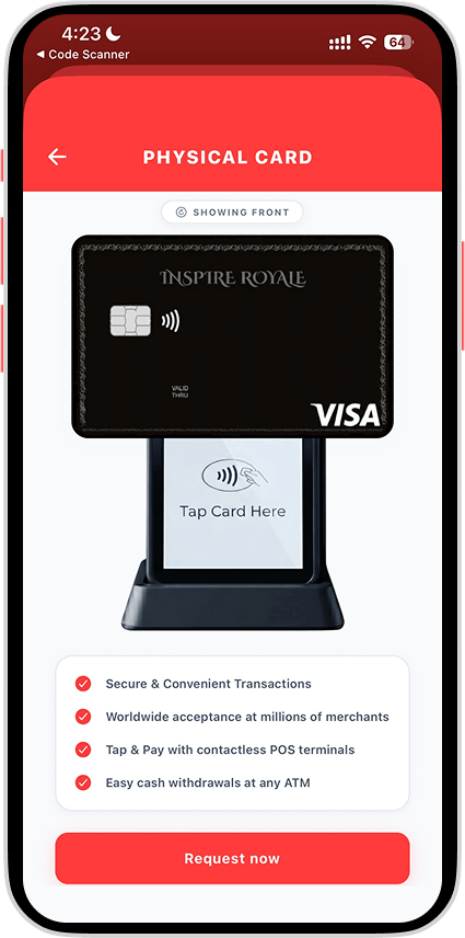 Physical Card screen 1