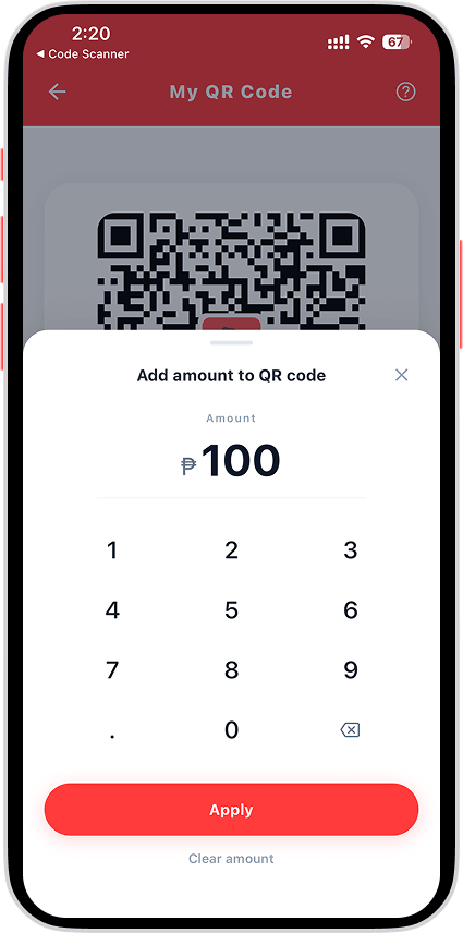 Add amount to My QR code