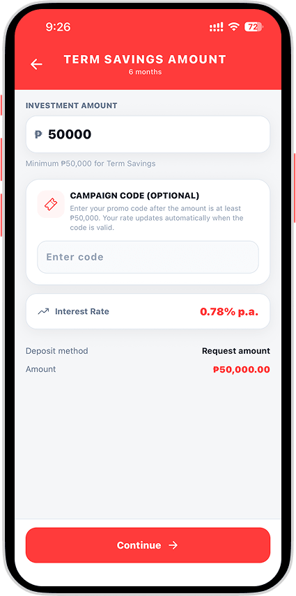 Term Savings step 3