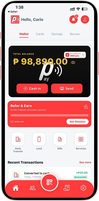 Wallet Balance screen